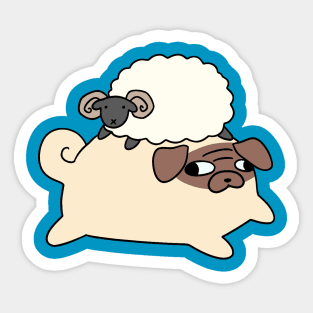 Pug and Little Ram Sticker